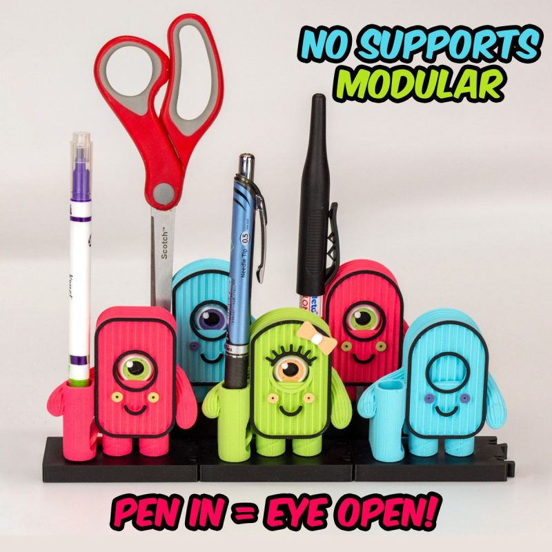 睁眼笔筒-3D合纵社-3D打印模型STL格式3mf格式免费下载！