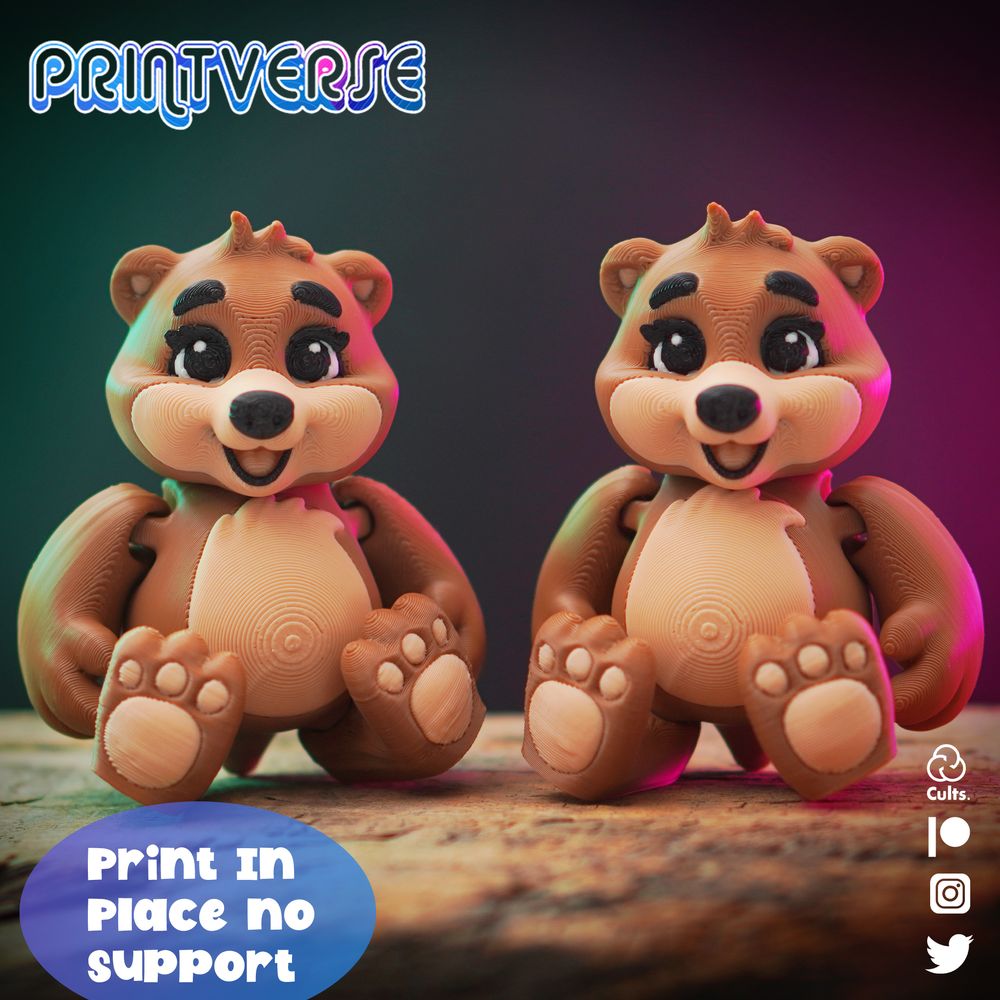 小熊-3D合纵社-3D打印模型STL格式3mf格式免费下载！