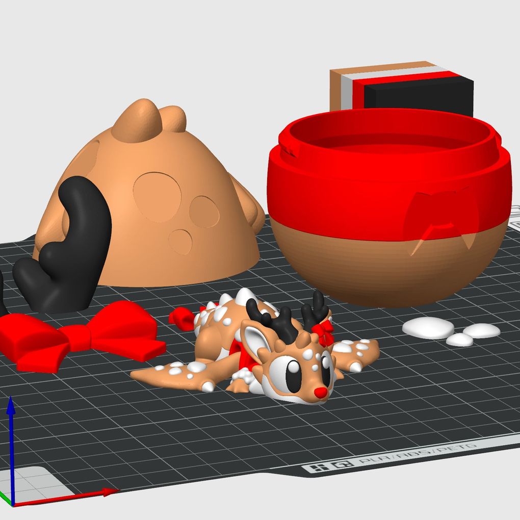 图片[2]-圣诞驯鹿飞龙+蛋-3D合纵社-3D打印模型STL格式3mf格式免费下载！