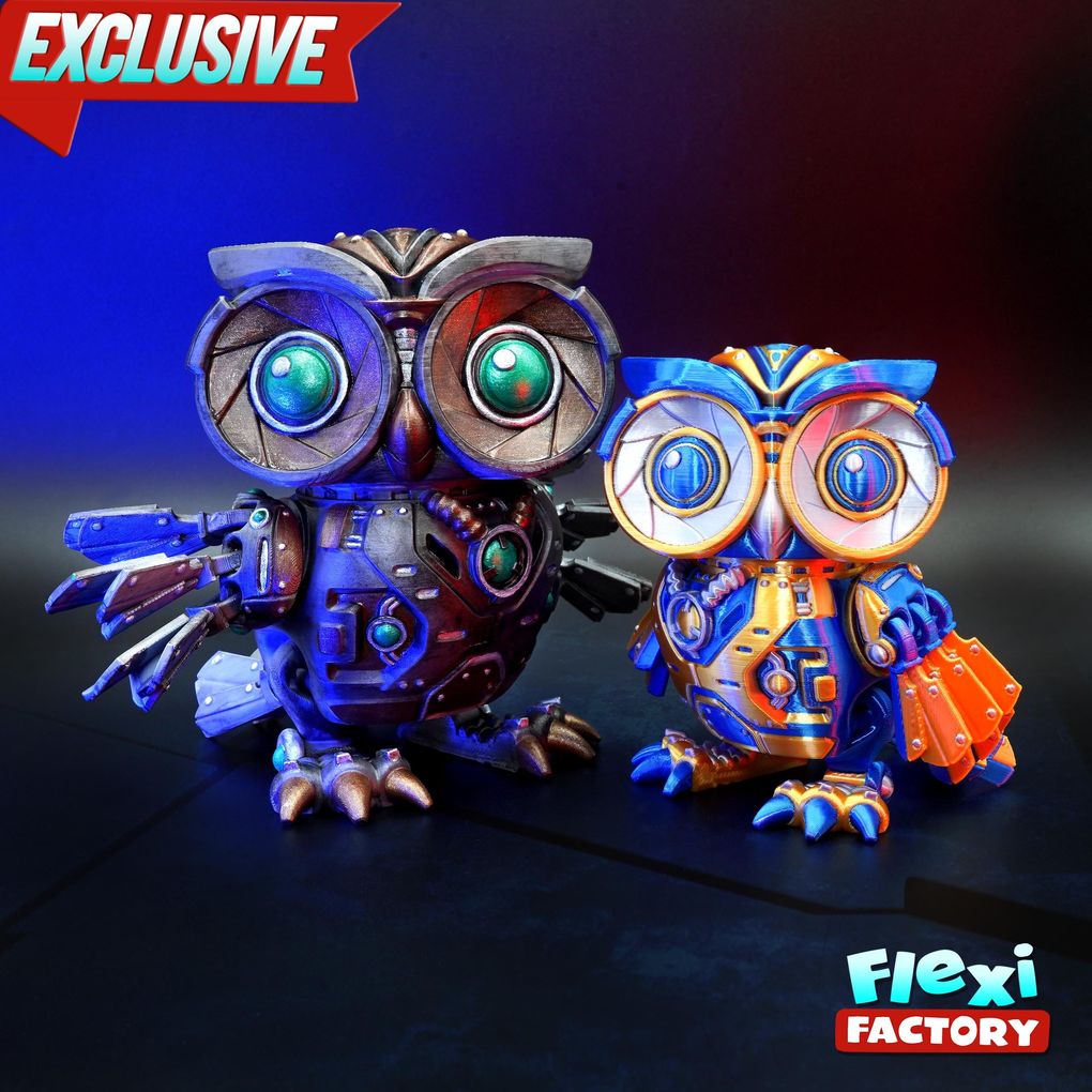 赛博猫头鹰-3D合纵社-3D打印模型STL格式3mf格式免费下载！