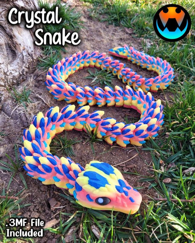 晶鳞蛇-3D合纵社-3D打印模型STL格式3mf格式免费下载！