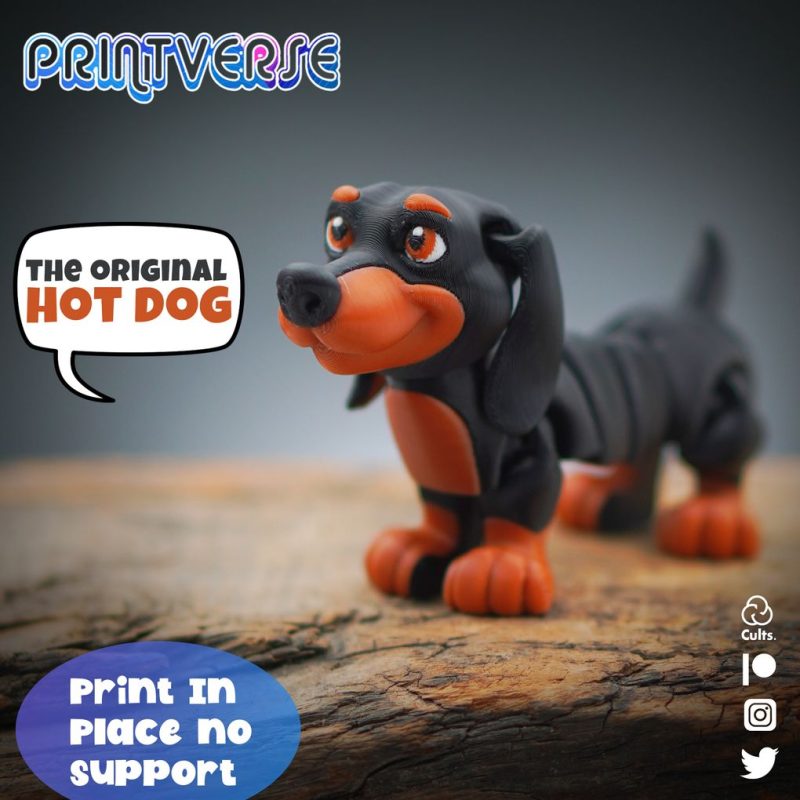 腊肠犬-3D合纵社-3D打印模型STL格式3mf格式免费下载！