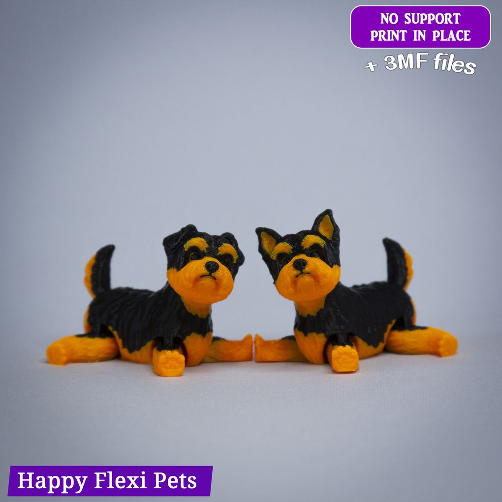 约克夏犬-3D合纵社-3D打印模型STL格式3mf格式免费下载！