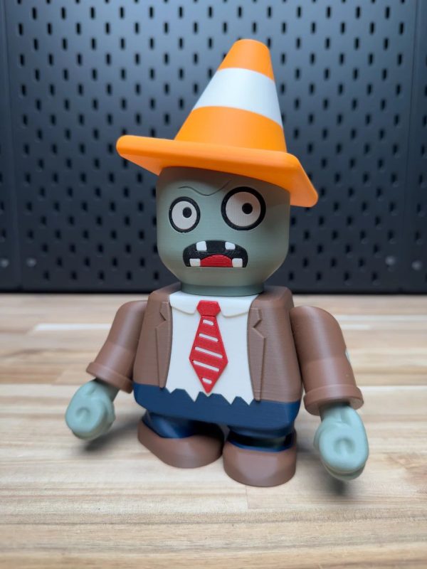 【积木玩具】植物大战僵尸·路障僵尸-3D合纵社-3D打印模型STL格式3mf格式免费下载！