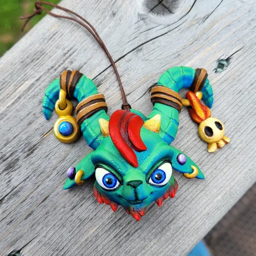 地狱之子山羊钥匙扣-3D合纵社-3D打印模型STL格式3mf格式免费下载！