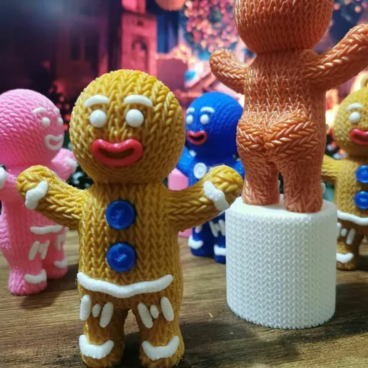 酷酷的针织姜饼人-3D合纵社-3D打印模型STL格式3mf格式免费下载！