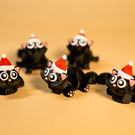 图片[2]-圣诞小黑猫多色-3D合纵社-3D打印模型STL格式3mf格式免费下载！