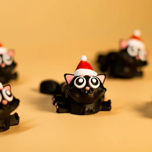 图片[3]-圣诞小黑猫多色-3D合纵社-3D打印模型STL格式3mf格式免费下载！