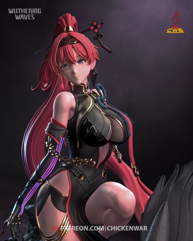 呼啸海啸 鸣潮 殷琳 尹琳-3D合纵社-3D打印模型STL格式3mf格式免费下载！