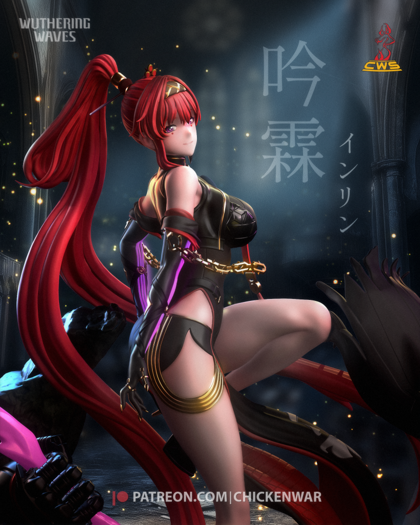 图片[3]-呼啸海啸 鸣潮 殷琳 尹琳-3D合纵社-3D打印模型STL格式3mf格式免费下载！