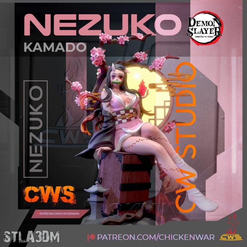 【鬼灭之刃】祢豆子-3D合纵社-3D打印模型STL格式3mf格式免费下载！