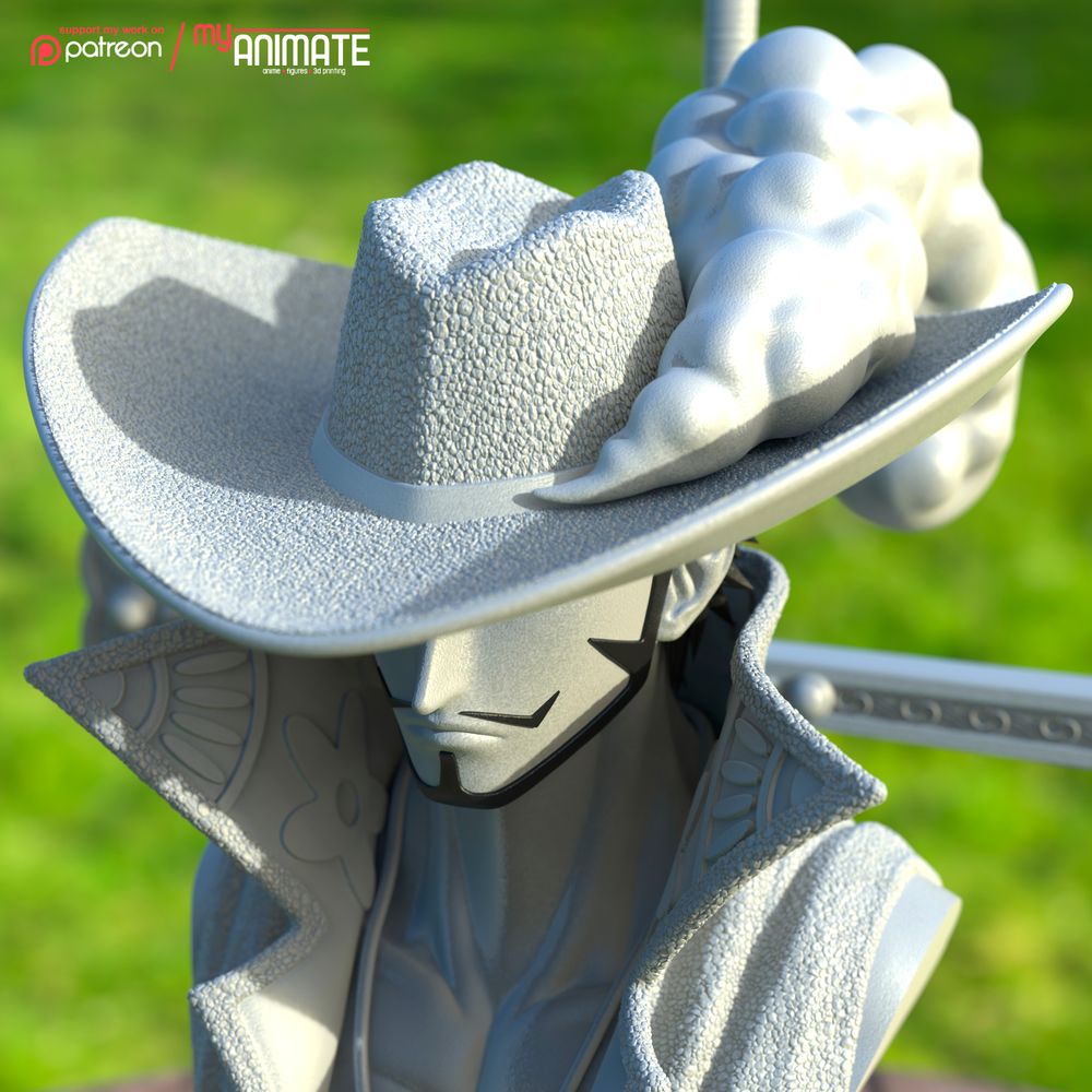 图片[3]-【海贼王】鹰眼半身像-3D合纵社-3D打印模型STL格式3mf格式免费下载！