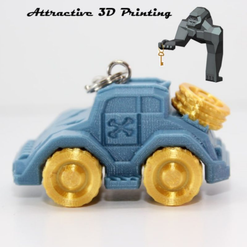 小汽车钥匙扣-3D合纵社-3D打印模型STL格式3mf格式免费下载！