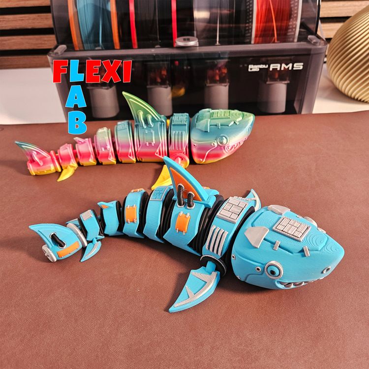 赛博鲨鱼-3D合纵社-3D打印模型STL格式3mf格式免费下载！