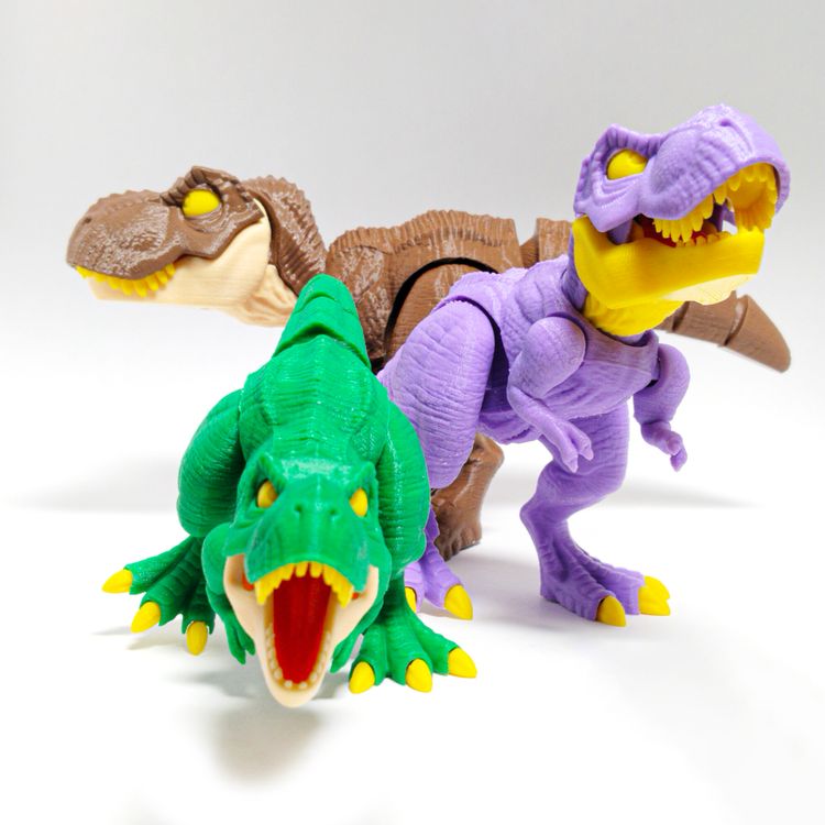 多色恐龙-3D合纵社-3D打印模型STL格式3mf格式免费下载！