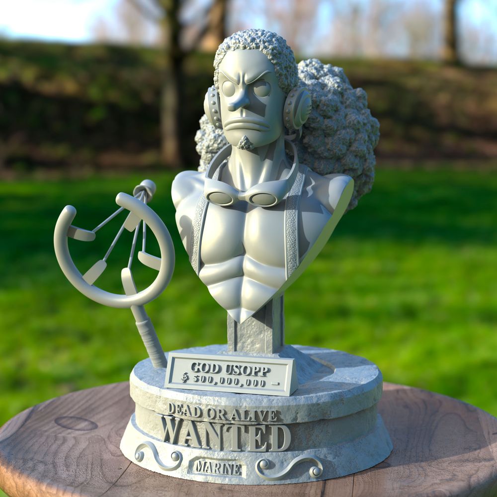 【海贼王】乌索普半身像-3D合纵社-3D打印模型STL格式3mf格式免费下载！