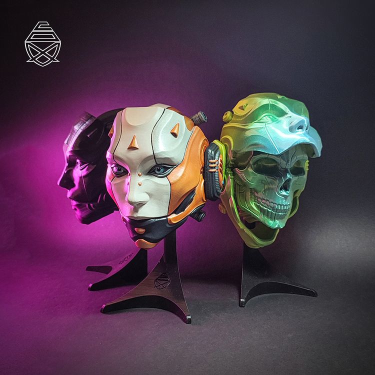 机械姬 面具-3D合纵社-3D打印模型STL格式3mf格式免费下载！
