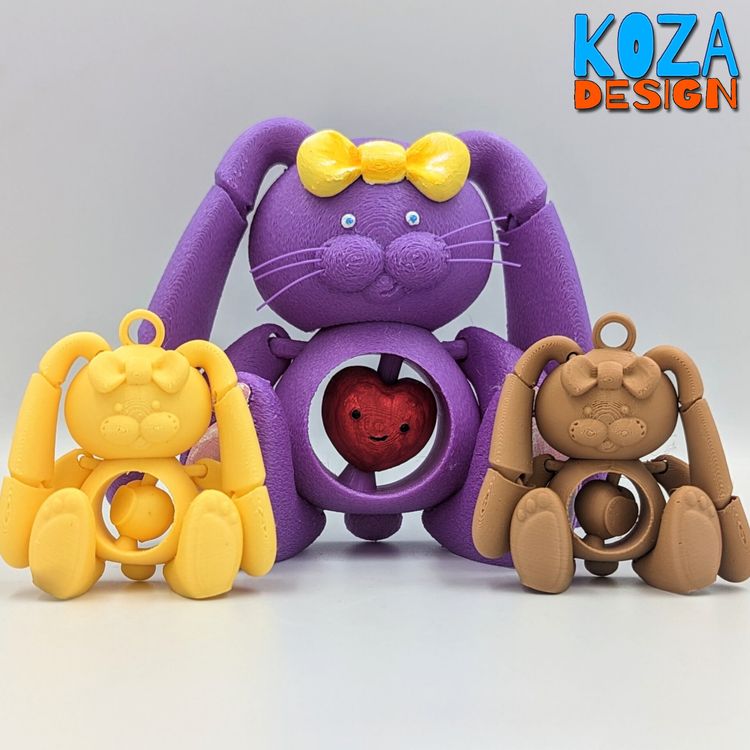 可爱兔玩具、钥匙扣-3D合纵社-3D打印模型STL格式3mf格式免费下载！