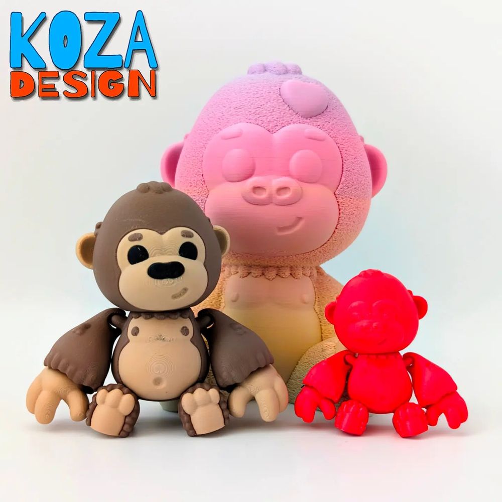 小猴子玩具、钥匙扣-3D合纵社-3D打印模型STL格式3mf格式免费下载！