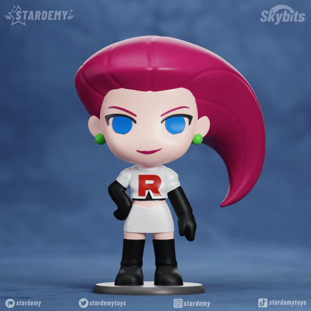 【宠物小精灵】火箭队-武藏-3D合纵社-3D打印模型STL格式3mf格式免费下载！