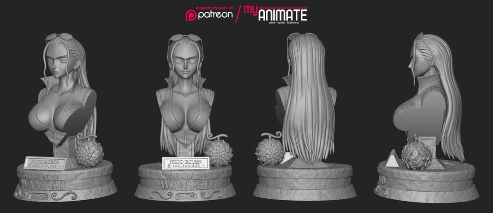 图片[4]-【海贼王】妮可·罗宾半身像-3D合纵社-3D打印模型STL格式3mf格式免费下载！