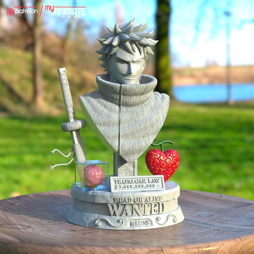 图片[2]-【海贼王】托拉法尔加·罗-3D合纵社-3D打印模型STL格式3mf格式免费下载！