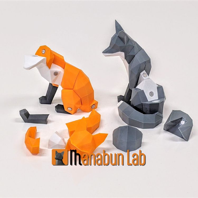 图片[4]-【拼图小动物】狐狸-3D合纵社-3D打印模型STL格式3mf格式免费下载！