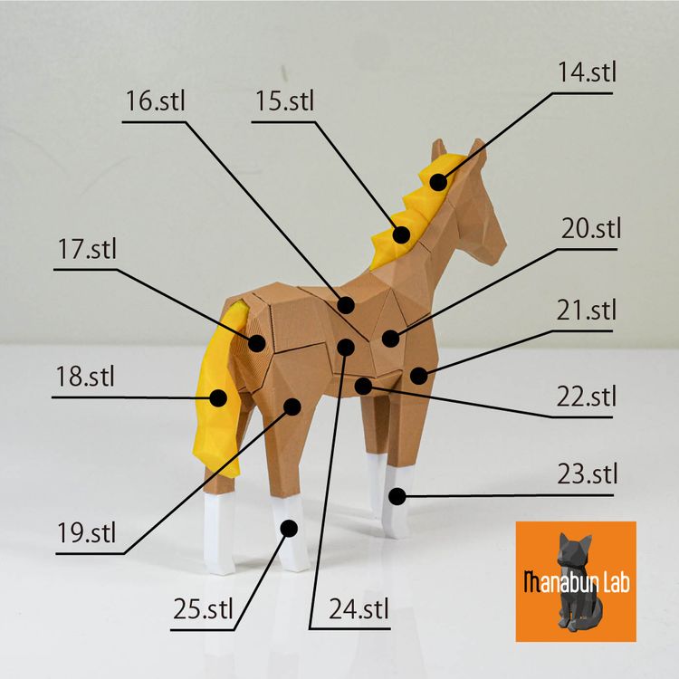 图片[4]-【拼图小动物】马-3D合纵社-3D打印模型STL格式3mf格式免费下载！