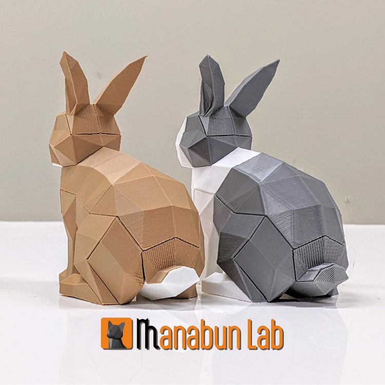 【拼图小动物】兔子-3D合纵社-3D打印模型STL格式3mf格式免费下载！
