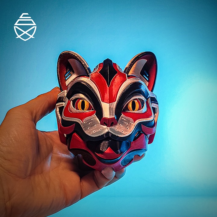 图片[3]-猫咪机器人面具-3D合纵社-3D打印模型STL格式3mf格式免费下载！