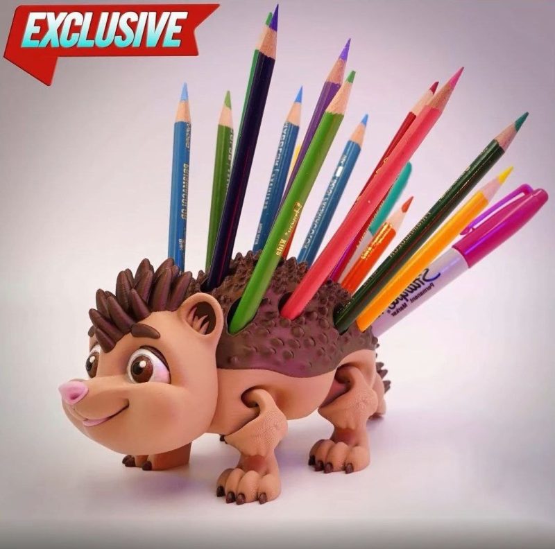 刺猬笔架-3D合纵社-3D打印模型STL格式3mf格式免费下载!