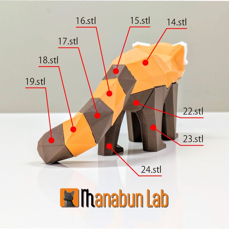 图片[2]-【拼图小动物】小熊猫-3D合纵社-3D打印模型STL格式3mf格式免费下载！