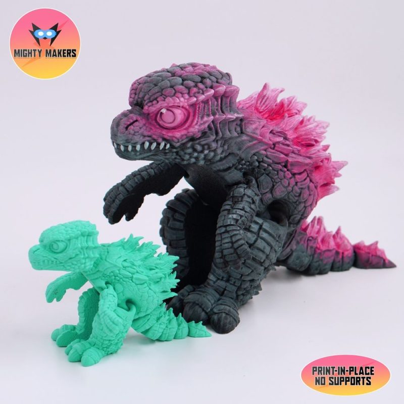 哥斯拉幼崽-3D合纵社-3D打印模型STL格式3mf格式免费下载！