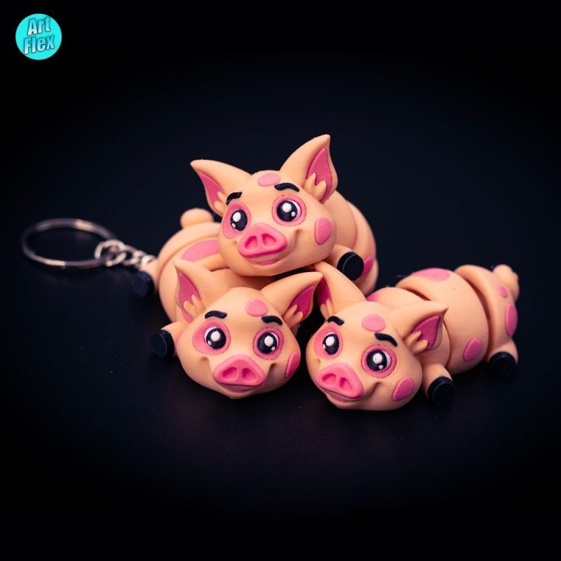 小猪钥匙链-3D合纵社-3D打印模型STL格式3mf格式免费下载！