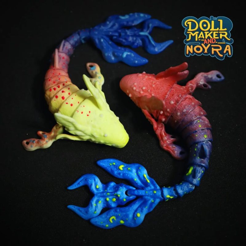 蝾螈锦鲤-3D合纵社-3D打印模型STL格式3mf格式免费下载！