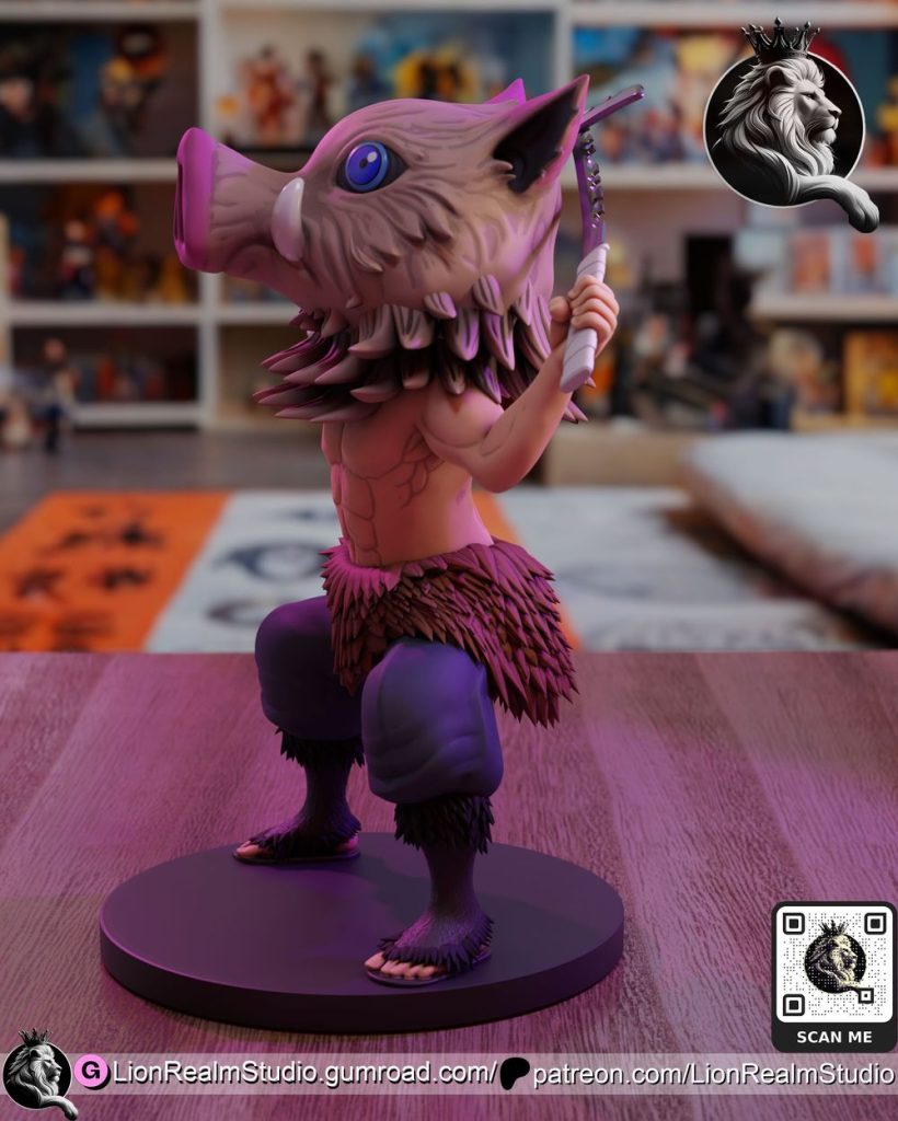 图片[2]-【鬼灭之刃】嘴平伊之助-3D合纵社-3D打印模型STL格式3mf格式免费下载！