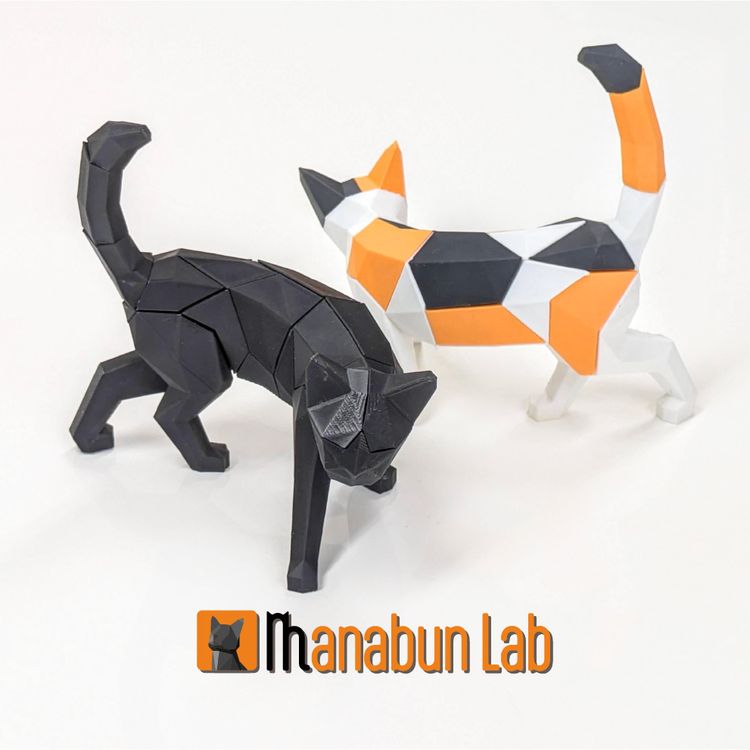 图片[3]-【拼图小动物】站立猫-3D合纵社-3D打印模型STL格式3mf格式免费下载！