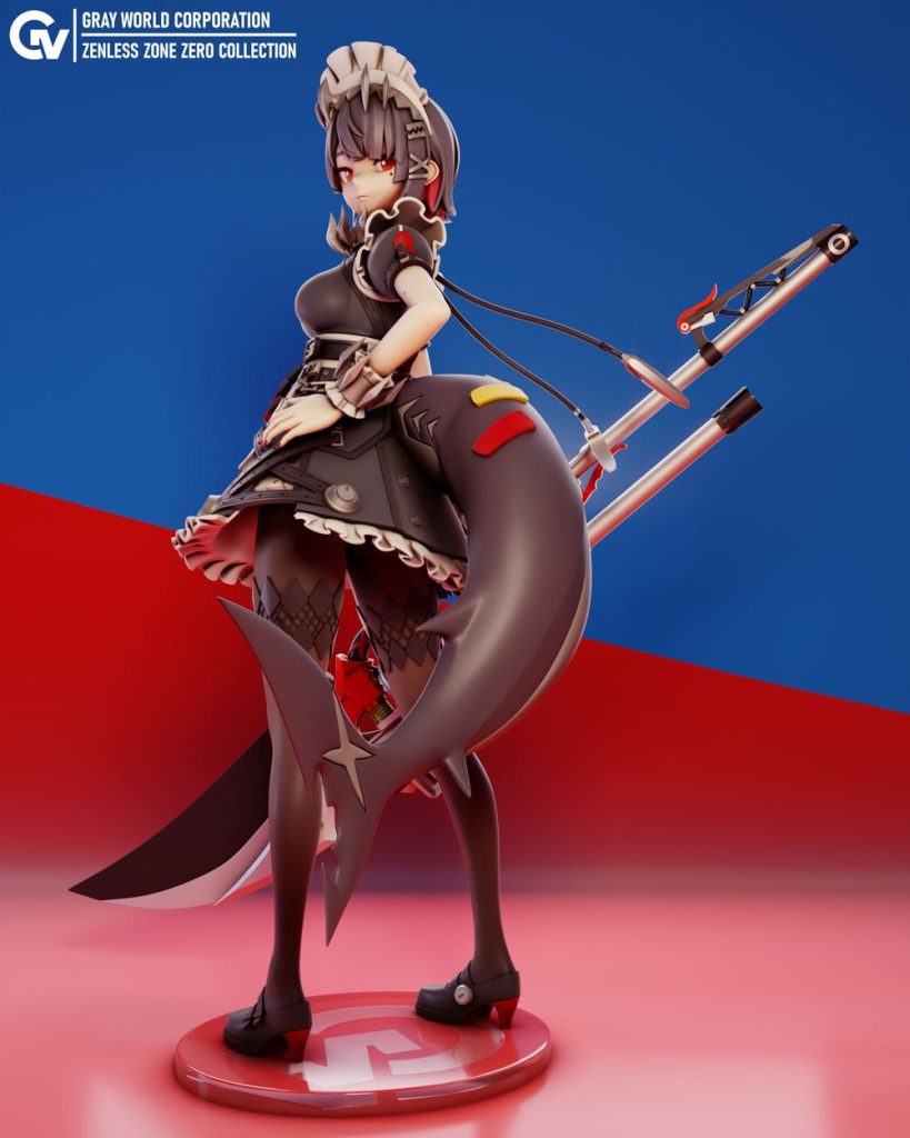 GrayWorld 绝区零 鲨鱼娘艾莲-3D合纵社-3D打印模型STL格式3mf格式免费下载！