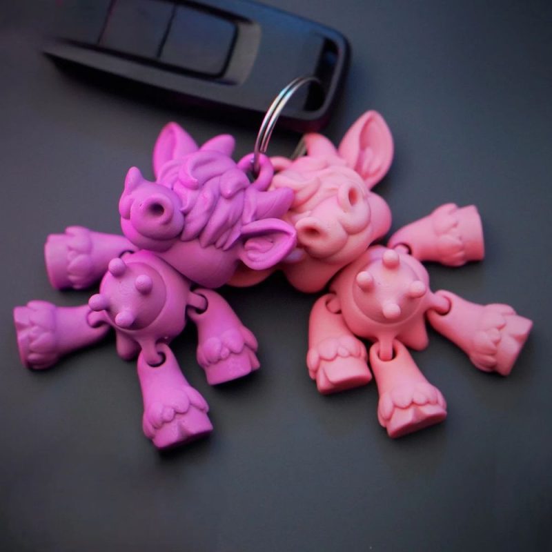 奶牛钥匙链-3D合纵社-3D打印模型STL格式3mf格式免费下载！