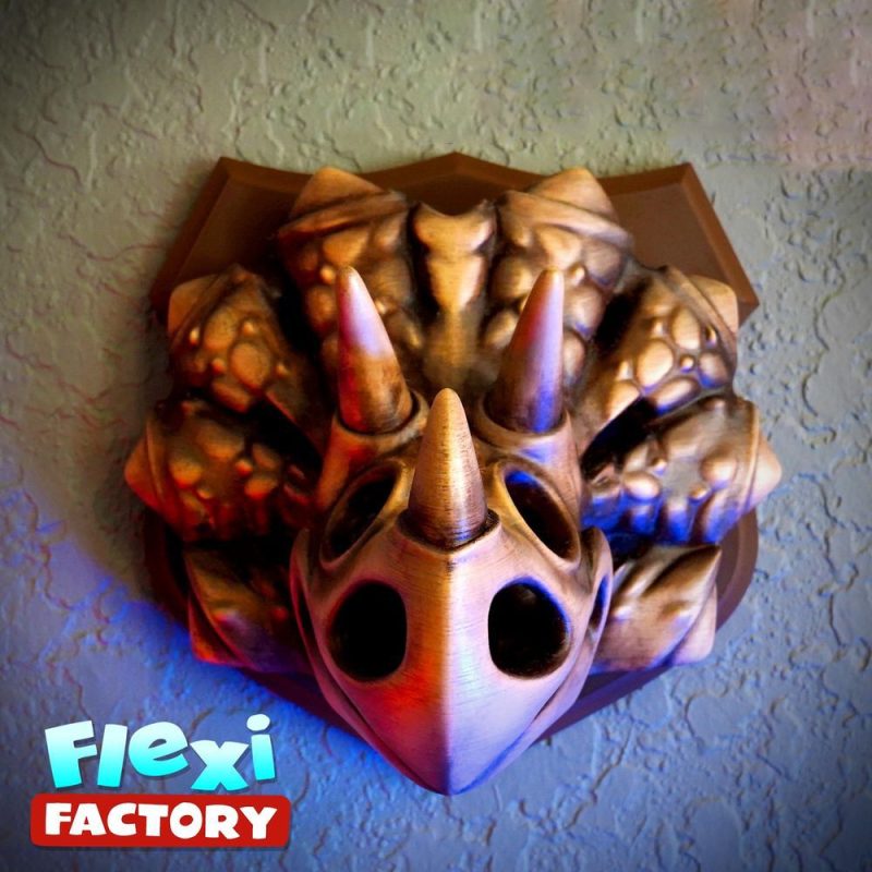 三角龙头骨墙饰-3D合纵社-3D打印模型STL格式3mf格式免费下载！