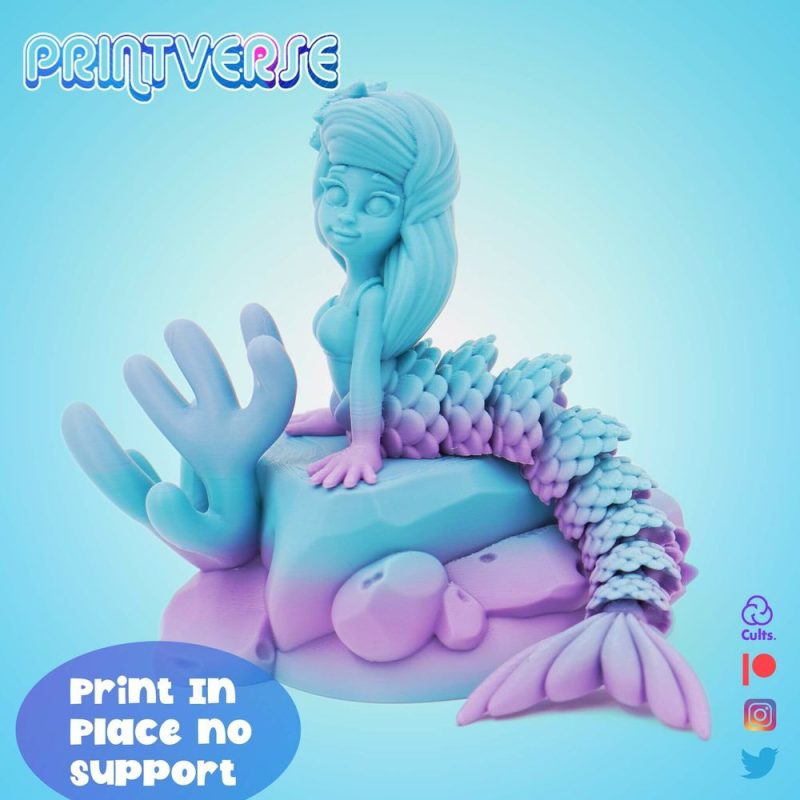 美人鱼-3D合纵社-3D打印模型STL格式3mf格式免费下载！