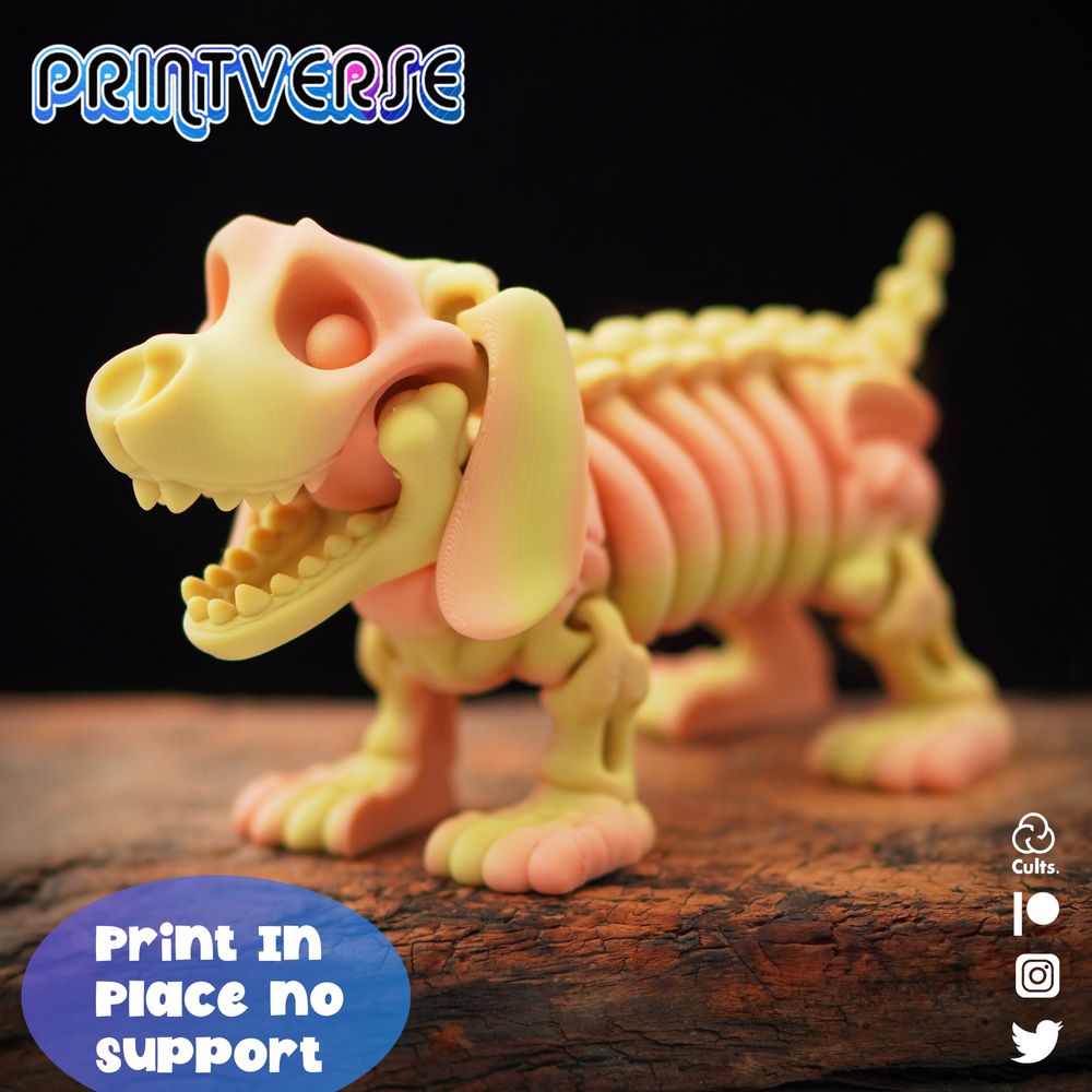 骨架狗-3D合纵社-3D打印模型STL格式3mf格式免费下载！