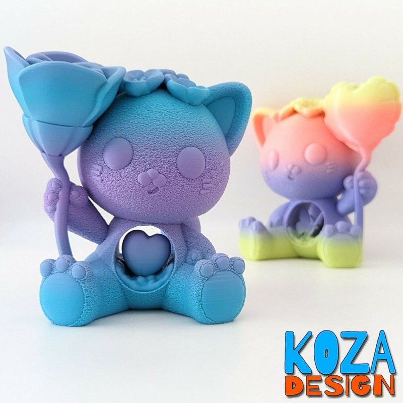 托花小猫-3D合纵社-3D打印模型STL格式3mf格式免费下载！