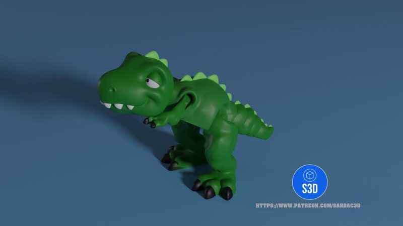 呆萌霸王龙-3D合纵社-3D打印模型STL格式3mf格式免费下载！