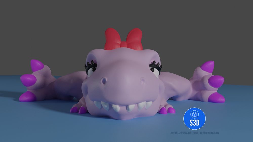 图片[2]-呆萌霸王龙-3D合纵社-3D打印模型STL格式3mf格式免费下载！