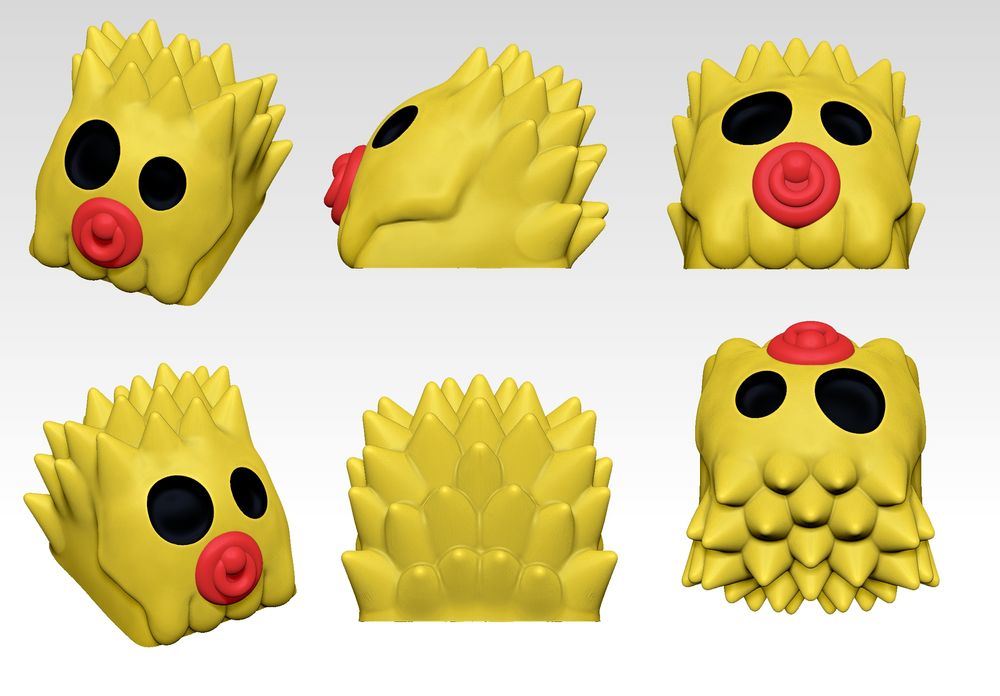 图片[2]-骷髅头辛普森一家键盘帽-3D合纵社-3D打印模型STL格式3mf格式免费下载！