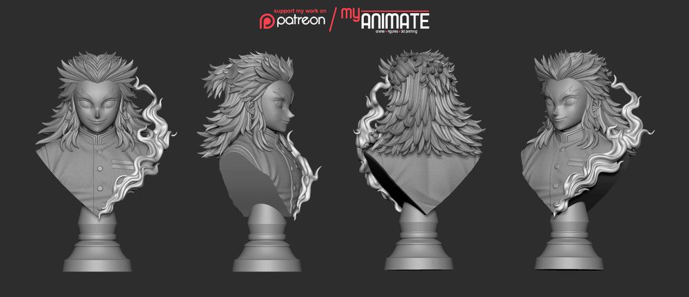 图片[2]-煉獄杏寿郎半身像-3D合纵社-3D打印模型STL格式3mf格式免费下载！