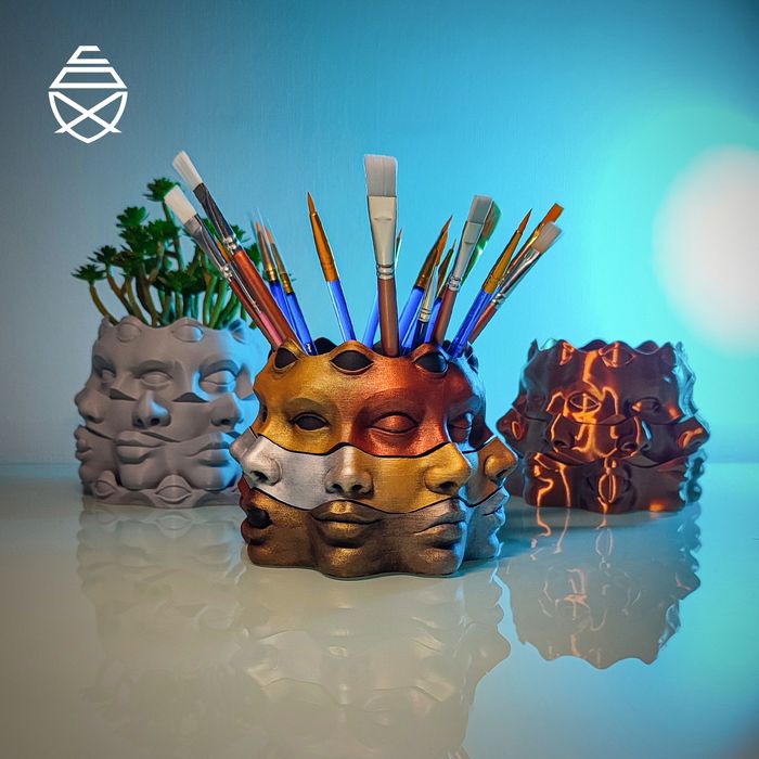 多面花盆、笔筒-3D合纵社-3D打印模型STL格式3mf格式免费下载！