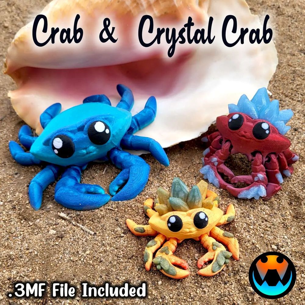 螃蟹-3D合纵社-3D打印模型STL格式3mf格式免费下载！