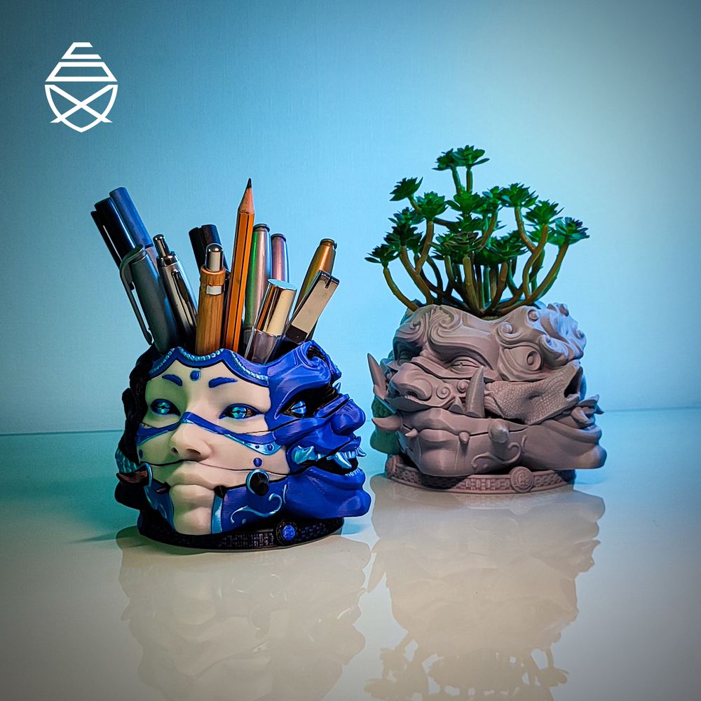 多面花盆、笔筒-3D合纵社-3D打印模型STL格式3mf格式免费下载！